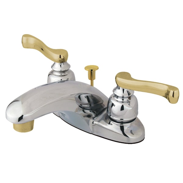 KB8624FL 4" Centerset Bathroom Faucet, Polished Chrome/Polished Brass